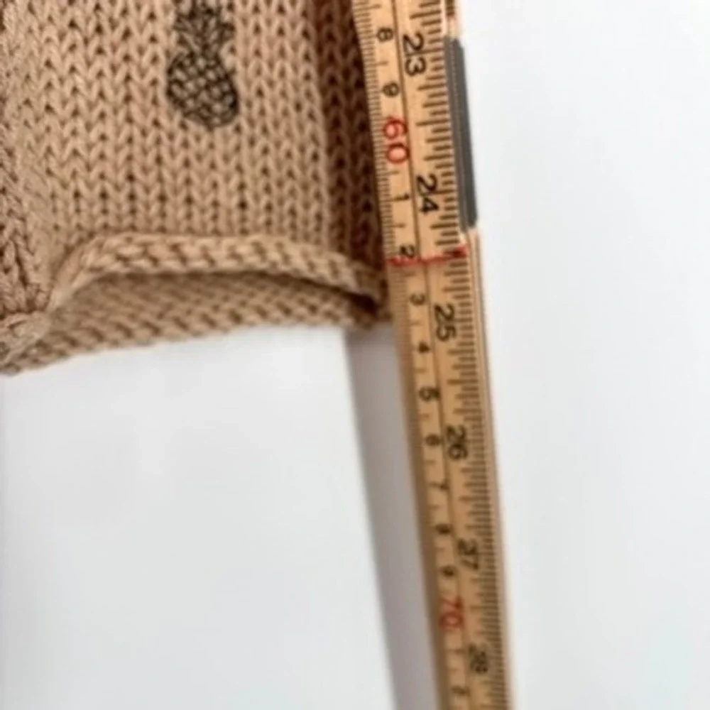 Wooden‎ Ships Pullover Sweater Open Knit Pineapple Lightweight Tan Cotton M/L